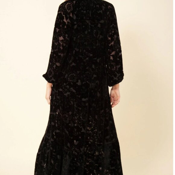 Hale Bob Womens  Velvet Burnout Silk-Blend Dress - Picture 3 of 5